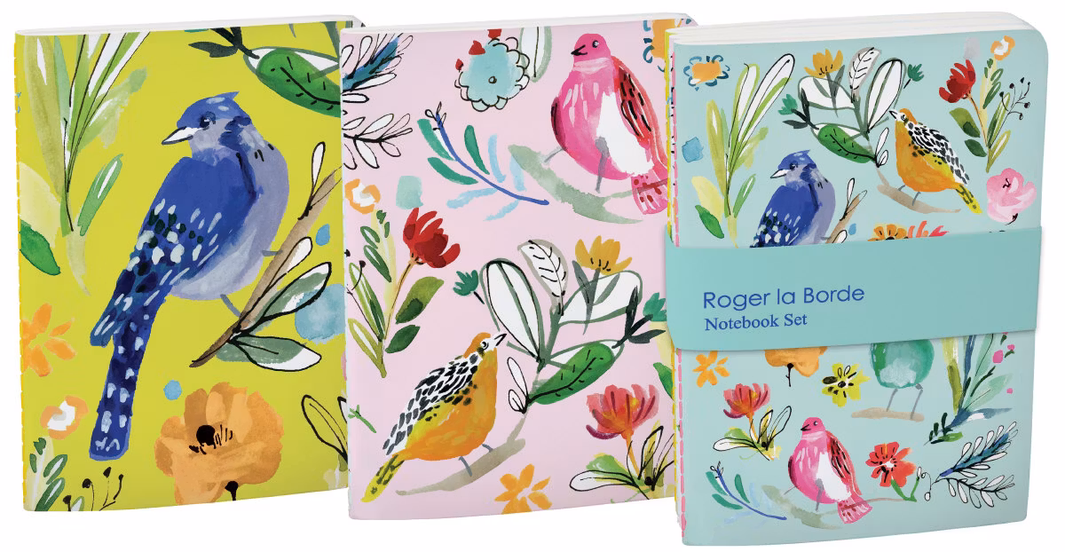 Anteckningsböcker (3 st i förpackningen) Fåglar
