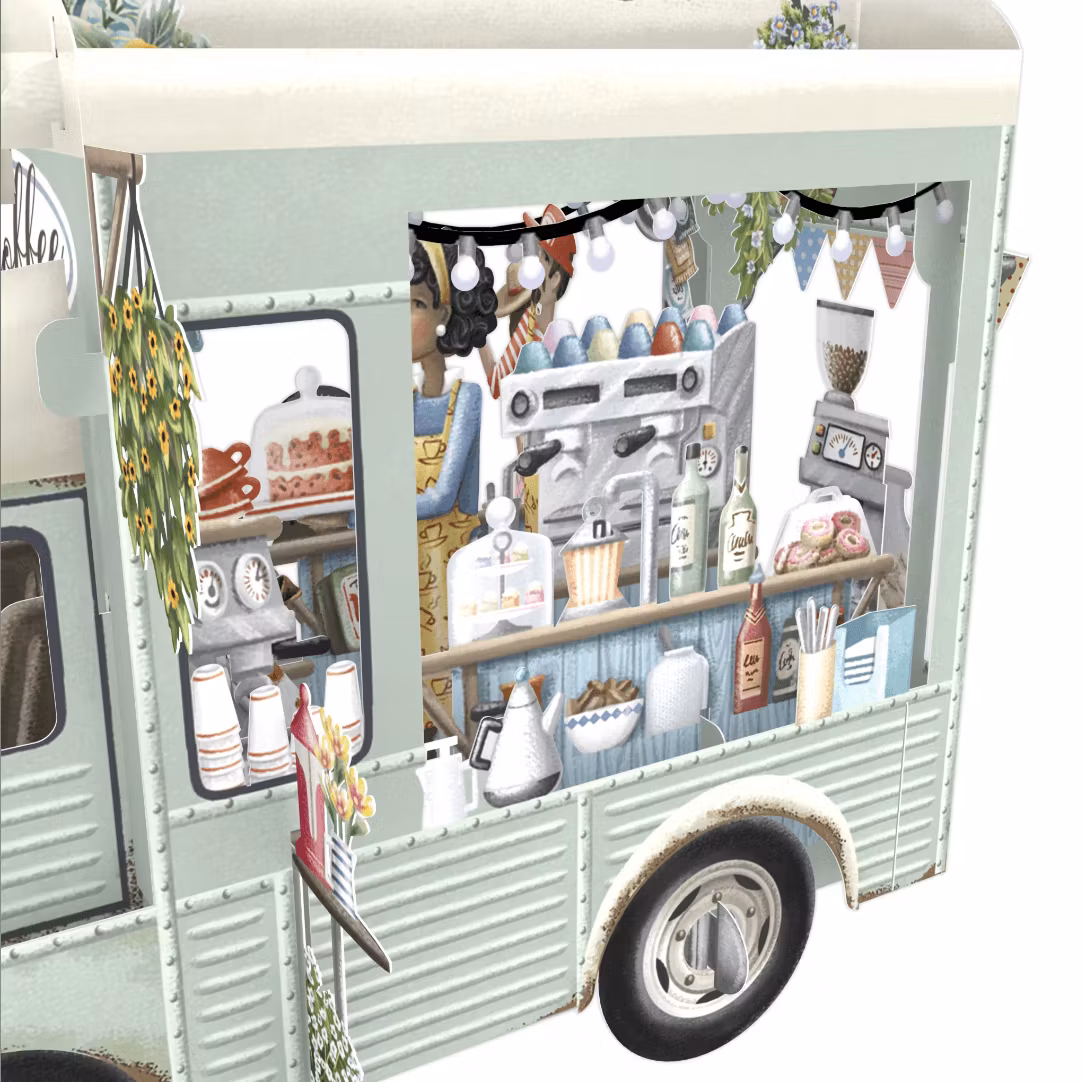 Magiska gratulationskort - Kaffe bil (Fraktfritt)