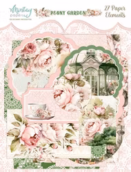 Vackert papperspyssel - Peony garden (27 pappersdekorationer)