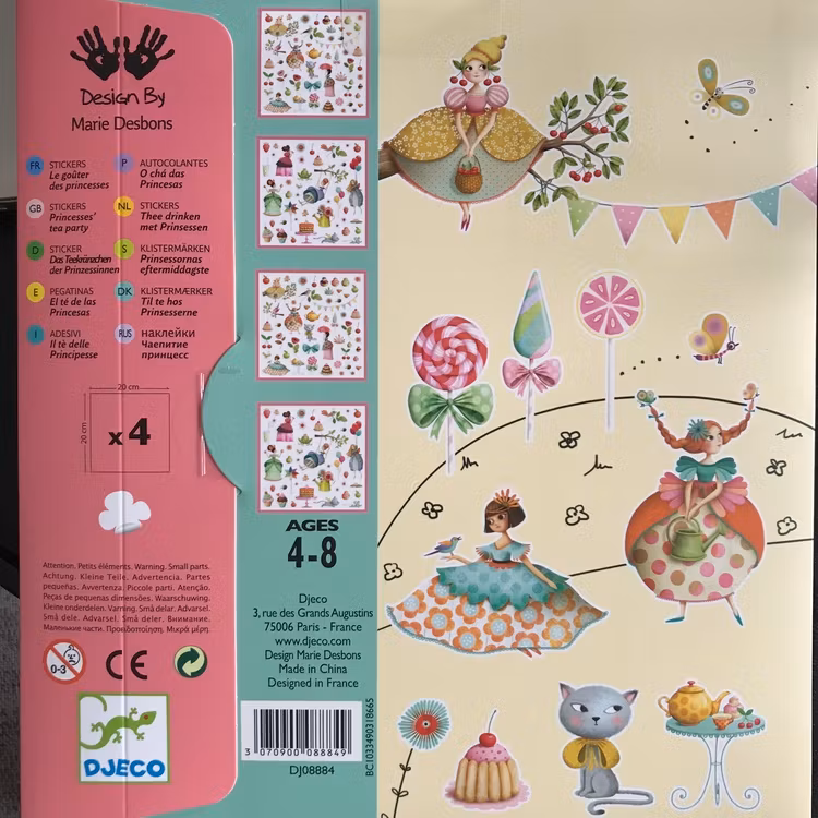 Klistermärken Prinsessor och teparty från Djeco