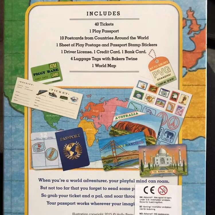 Leka resa - Biljetter, pass, karta, bagagetaggar och mycket mer!