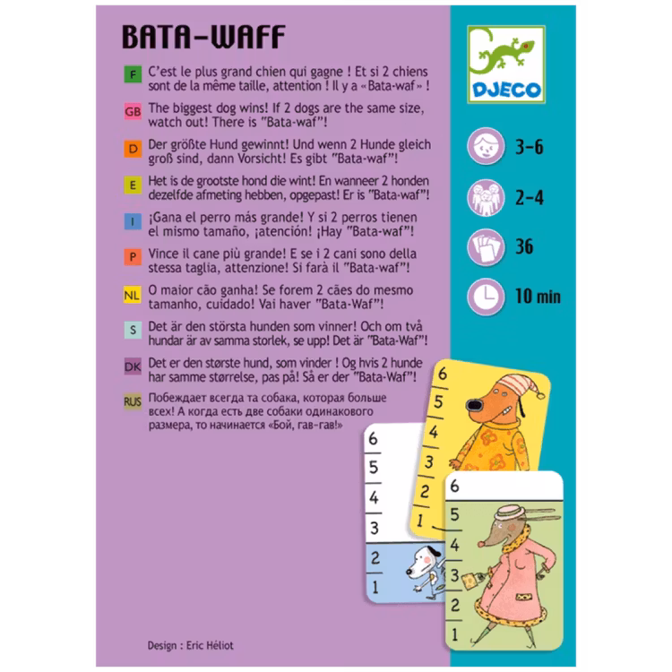 Bata-waf - Spelet där den största hunden vinner från Djeco