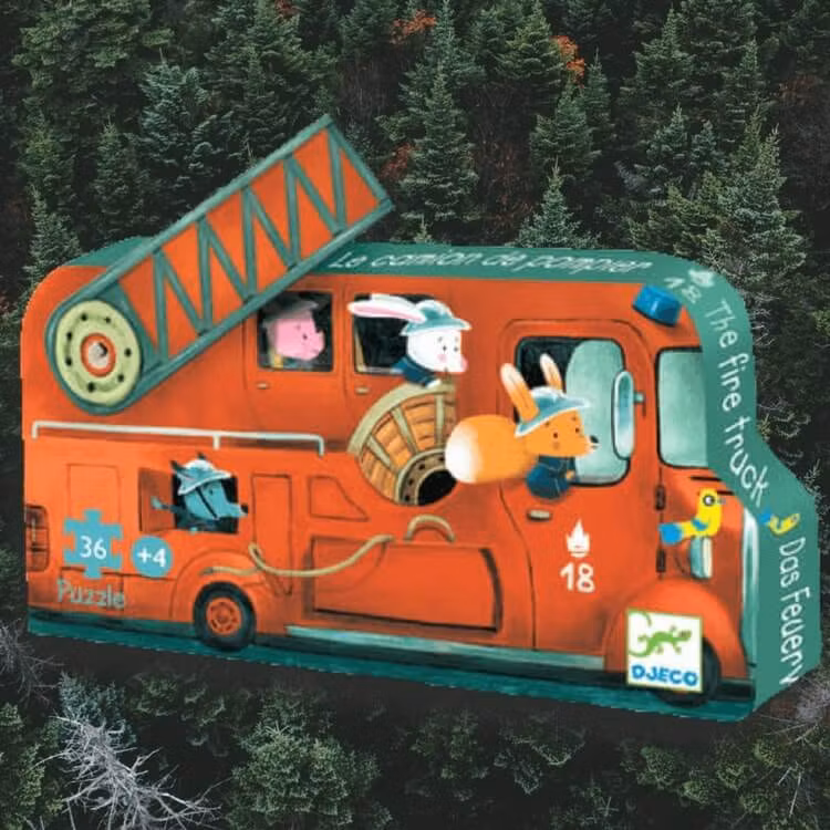 Fire truck - Brandbilspussel från Djeco (16 bitar)
