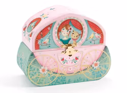 Speldosa & smyckeskrin i form av en droska, från Djeco