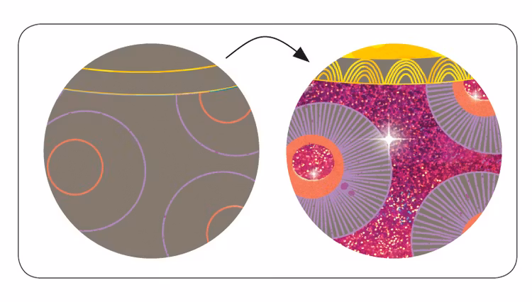 Skrapa fram bilden - Scratch card, The beauties ball från Djeco