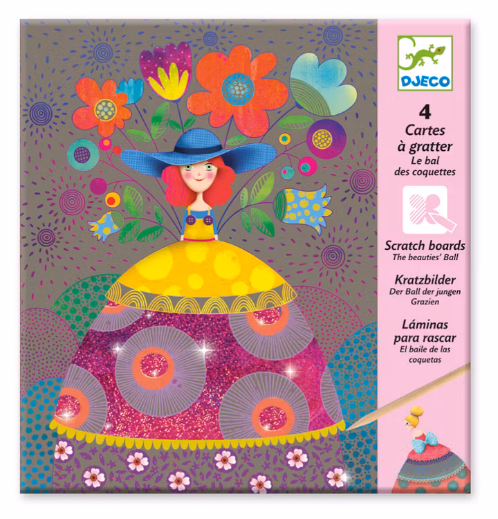 Pyssel - Scratch card, The beauties ball från Djeco