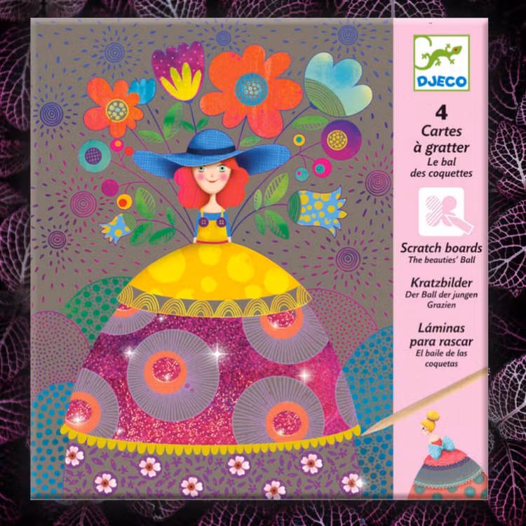 Pyssel - Scratch card, The beauties ball från Djeco