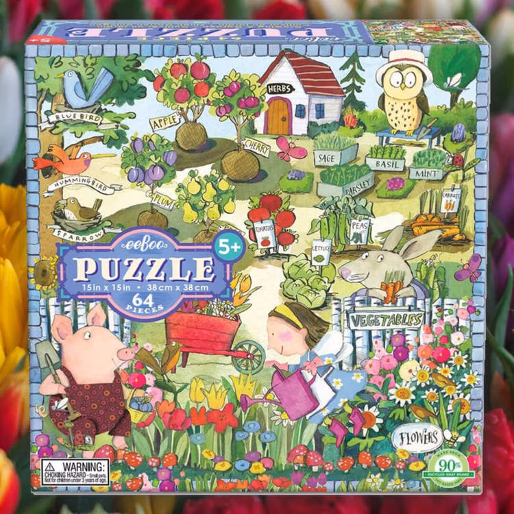 Barnpussel med trädgårdsmotiv (64 bitar) från EeBoo