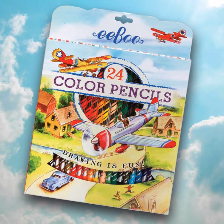 Vackra pennor, 24 stycken (flygplan) från eeBoo