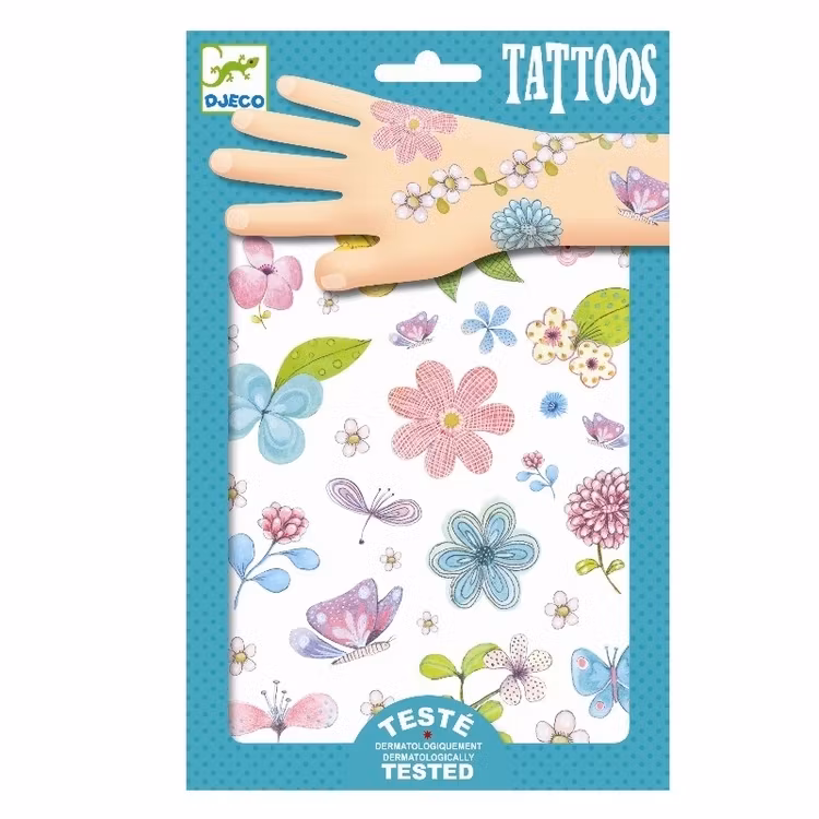 Vackra tatueringar - Blommor och fjärilar från Djeco