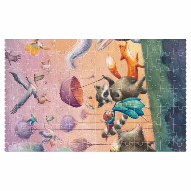 Enhörningspussel med glitter - 350 bitar från Londji