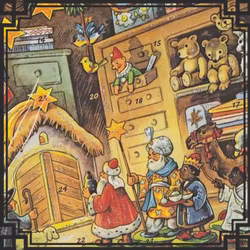 A4 Adventskalendrar - (Fraktfritt) Blandade motiv med glitter - Många olika att välja bland