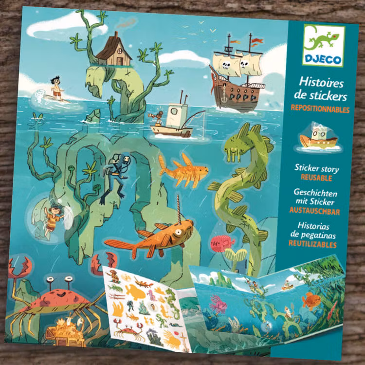 Det farofyllda havet - återanvändbara klistermärken från Djeco