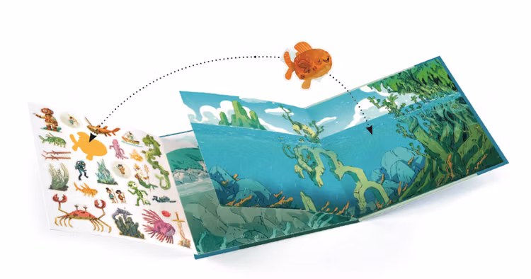 Det farofyllda havet - återanvändbara klistermärken från Djeco