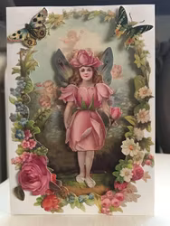 Vackert kort med kuvert - Blomsterflickan (Fraktfritt)