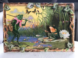 Vackert kort med kuvert - Grodor på fisketur (Fraktfritt)