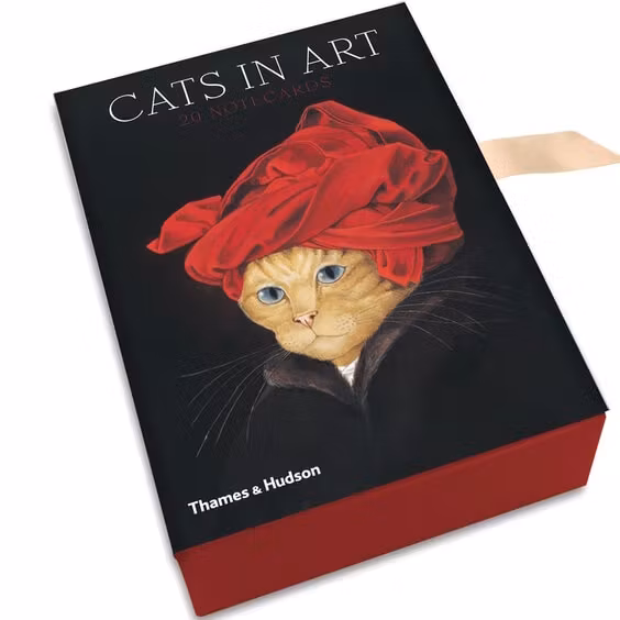 En box med kort och kuvert - Katter i konsten