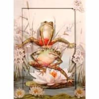 Vackert kort med kuvert - Grodhopp med dopp (Fraktfritt)