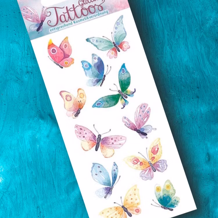 Tatueringar - Fjärilar med glitter (Fraktfritt)