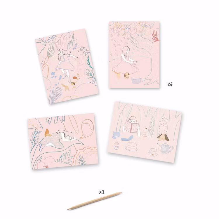 Kladdfritt pyssel - Skrapa fram sommarbilder från Djeco