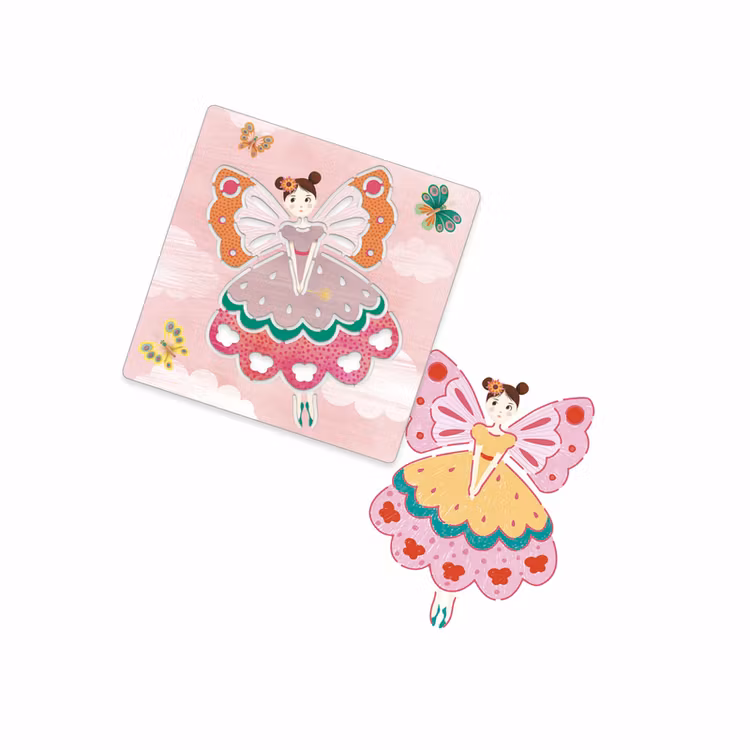 Stencil/Schablon - Fjärilsälvor från Djeco