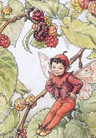 Litet kort med kuvert - Alv i Björnbärssnår (Fraktfritt)