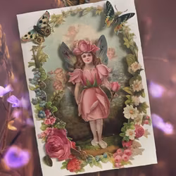 Vackert kort med kuvert - Blomsterflickan (Fraktfritt)