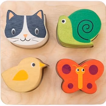 Upplevelsepussel- Djurklossar med känsla (4 bitar)