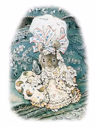 Litet kort med kuvert - En fin musdam (Fraktfritt)