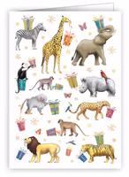 Litet kort med kuvert - Djurens gratulationer (Fraktfritt)