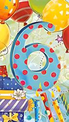 Dubbelt kort med kuvert - 6 år - Paket (Fraktfritt)