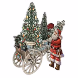 Magiskt julkort - Tomtens vagn (Fraktfritt)