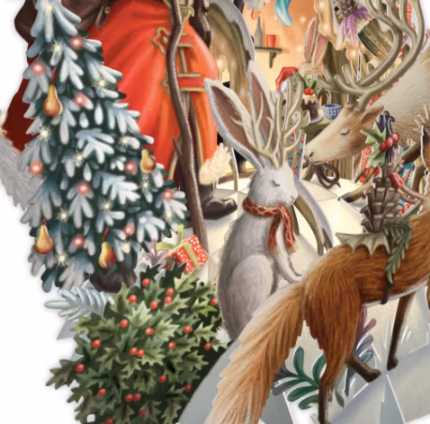 Magiskt julkort - Julklappar i skogen (Fraktfritt)