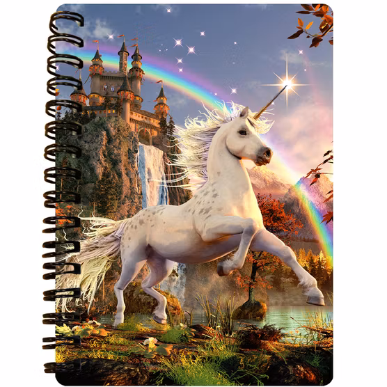 3D Anteckningsbok - Enhörningen och Regnbågen