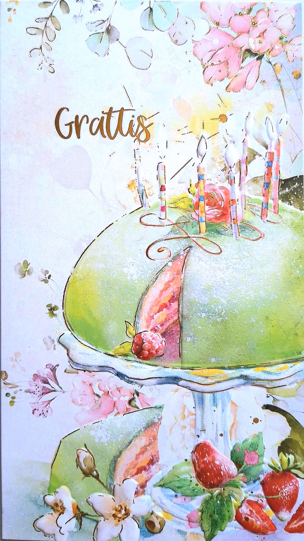 Dubbelt kort med kuvert - Marsipantårta (Fraktfritt)