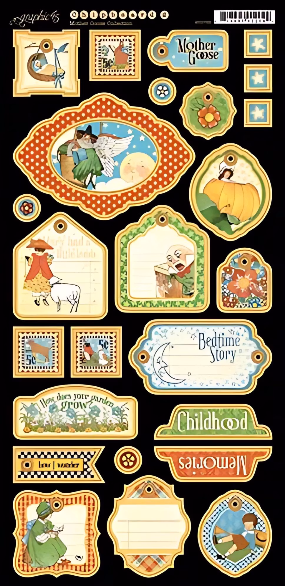 Pappetiketter - Mother Goose