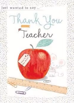 Dubbelt kort med kuvert - Lärarens Äpple (Fraktfritt)