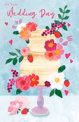 Dubbelt kort med kuvert - On your wedding day (Fraktfritt)