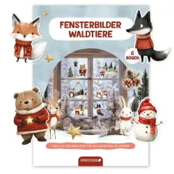 Självhäftande bilder till fönstret - Skogens djur