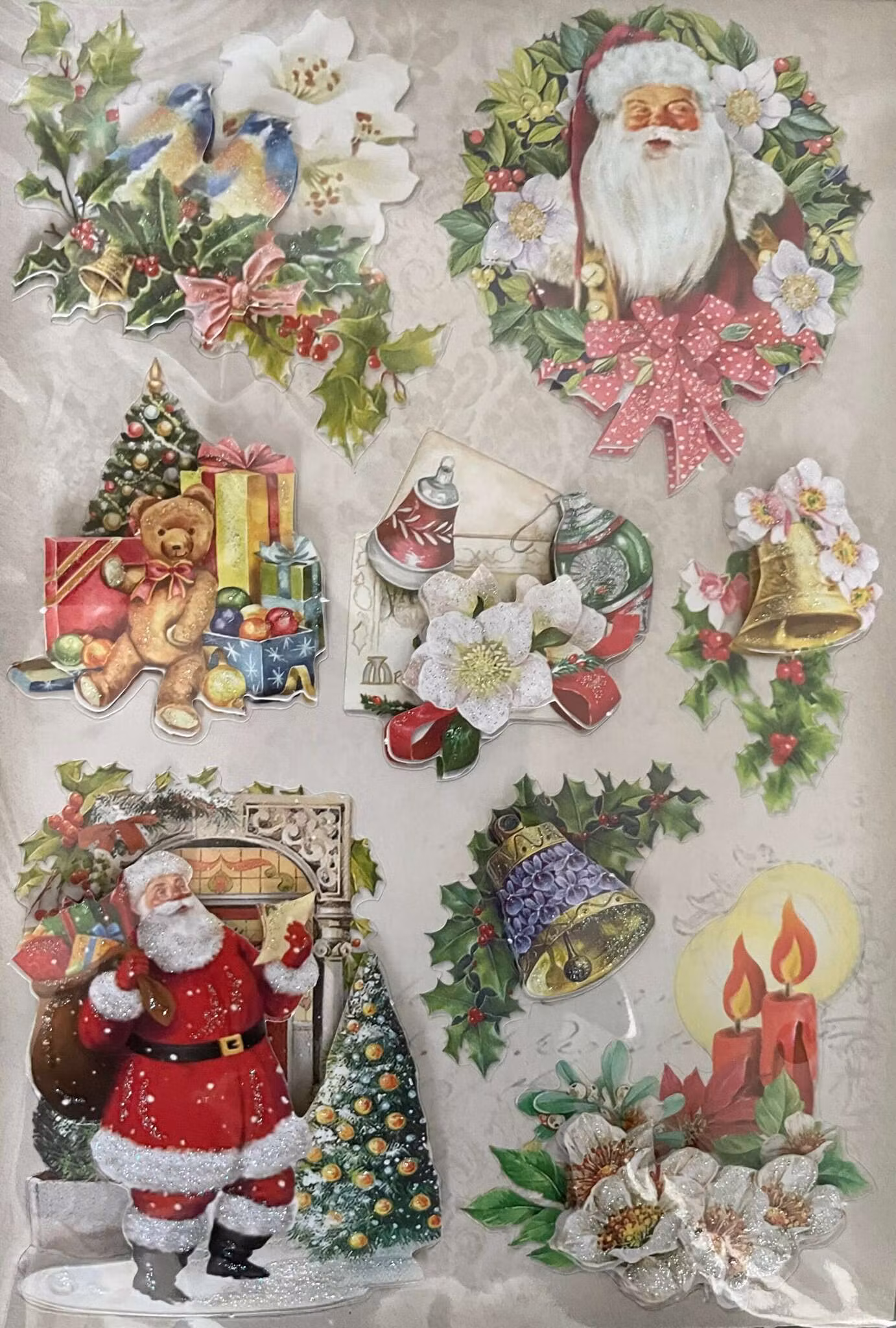 Klistermärken 3D - Glitter - Julen - Flera olika att välja bland (Fraktfritt)