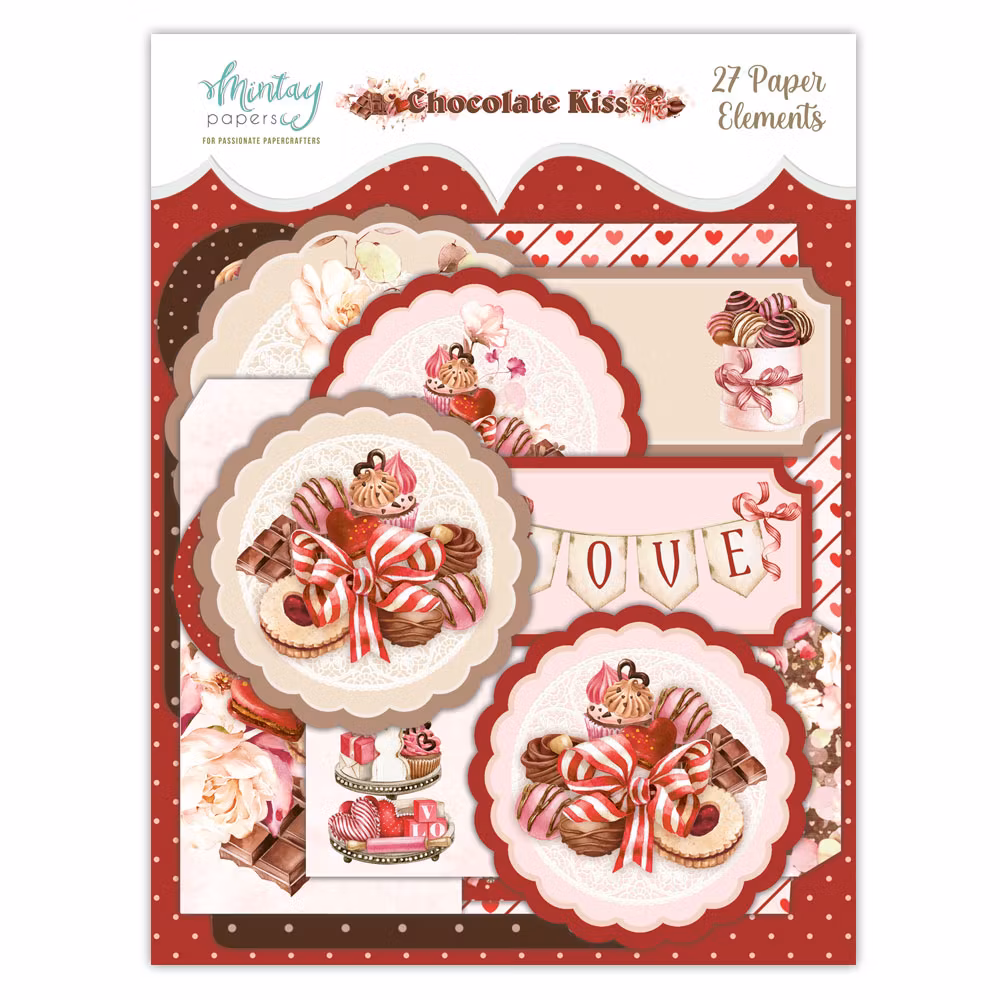 Vackert papperspyssel - Chokladkyssar (27 delar)