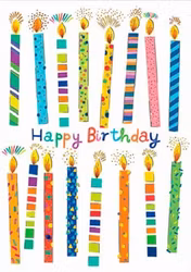 Dubbelt kort med kuvert - Födelsedagsljus (Fraktfritt)