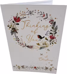 Dubbelt julkort med kuvert - Tankar till jul (Fraktfritt)