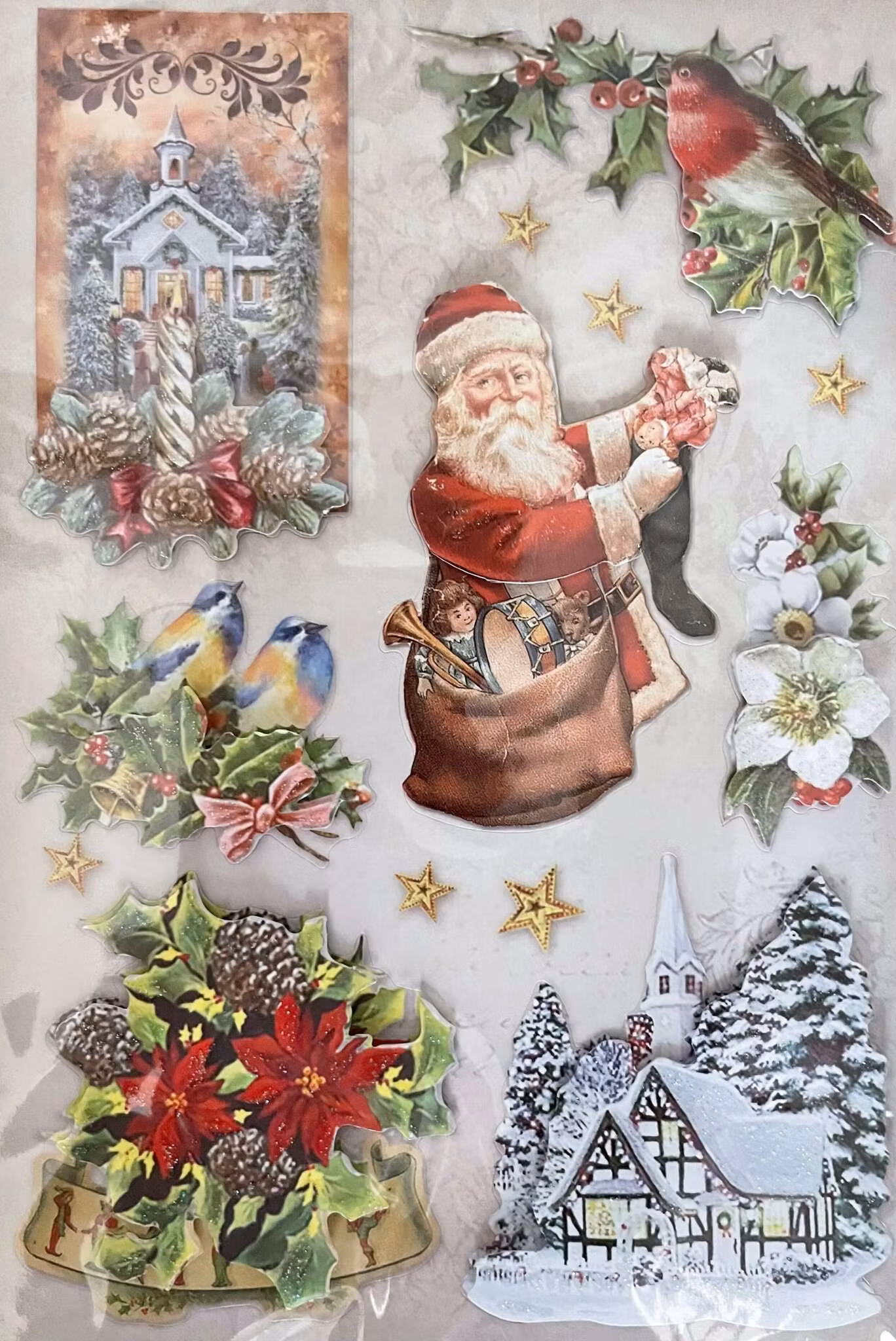 Klistermärken 3D - Glitter - Julen - Flera olika att välja bland (Fraktfritt)