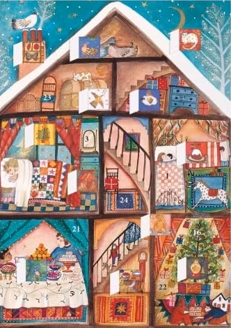 Liten Adventskalender som julkort - Jul i huset