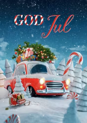 Musikspelande Julkort med kuvert - Driving home for Christmas (Fraktfritt)