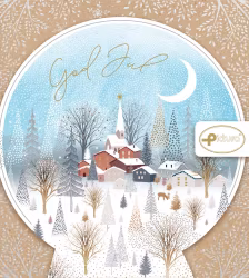 Konturskuret julkort - Julstaden (Fraktfritt)