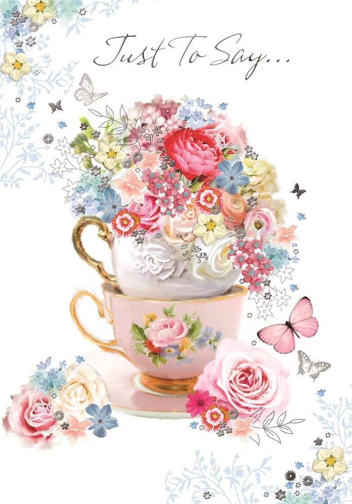 Dubbelt kort med kuvert - Blomstrande ord (Fraktfritt)