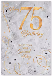 Dubbelt kort med kuvert - 75 år - Silver (Fraktfritt)