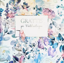 Dubbelt kort med kuvert - Färgstarkt fågelgrattis (Fraktfritt)